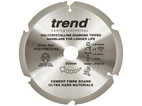 Trend Saw Blade D216mm 6T Cement FB