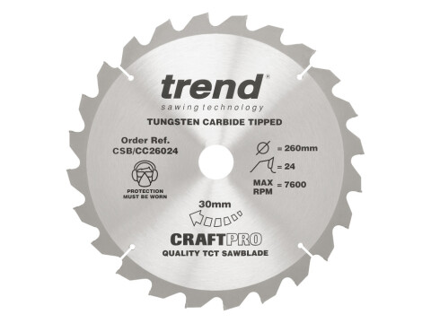 Trend Saw Blade CC D260mm 24T Gen.Pur
