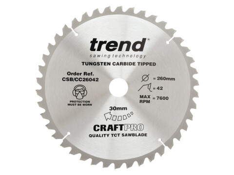 Trend Saw Blade CC D260mm 42T Cbn Med