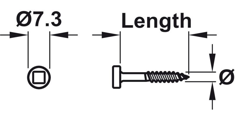 Trend Pkt Hole Scr Prt Sqr D3.6x25mm 500