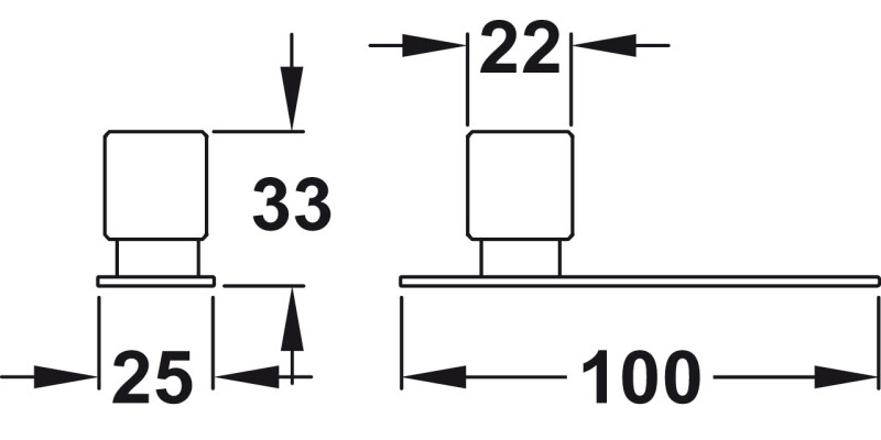 Arpa Knob+BP Alu Bru Blk D22x100mm