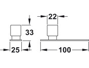 Arpa Knob+BP Alu Bru Blk D22x100mm