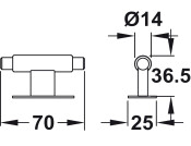 Arpa T Knob+BP Alu SS D14x70mm