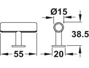 Rille T Hdl Alu Bru Brs D20/15x55x38.5mm