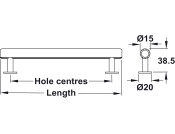 Rille Pull Hdl ZA Bru Blk 160mm cc