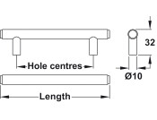 Bragi Pull Hdl Alu Matt Black 320mm cc