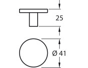 Como Knob ZA Matt Chrome D41x25mm