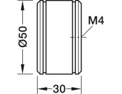 Tocco Knob ZA Bru Gold Col 50x30mm