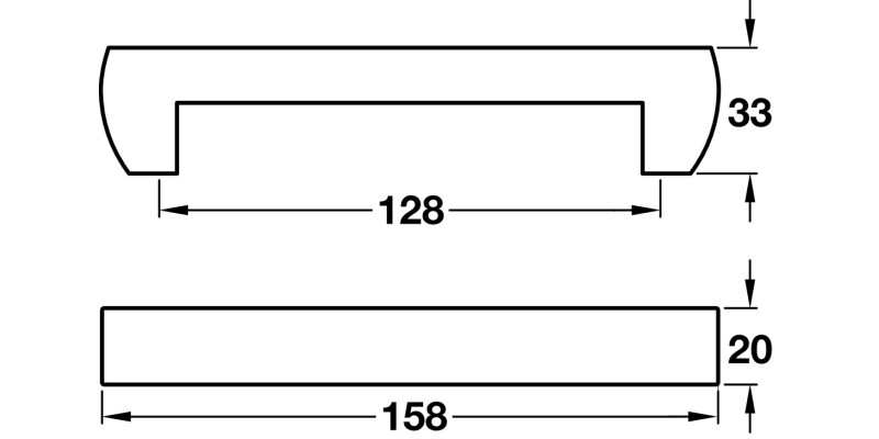 D Hdl Alu Matt Chrome 128mm cc