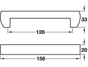 D Hdl Alu Matt Chrome 128mm cc