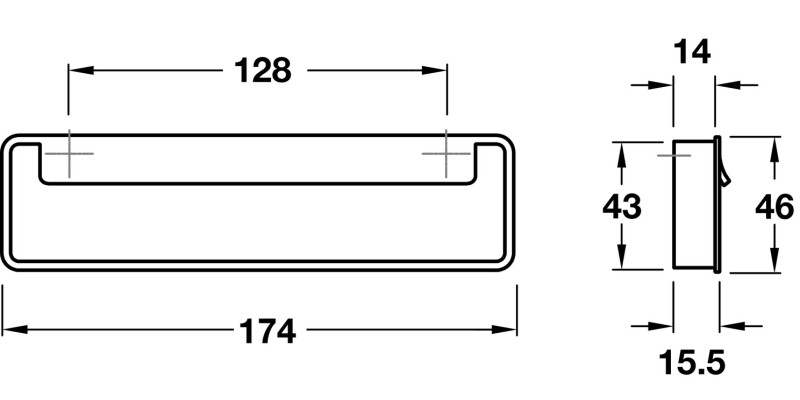 Fold Inset Hdl ZA B.Nkl 128mm cc