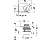 Glass Door Cyl Lever Lock B Dif MNP