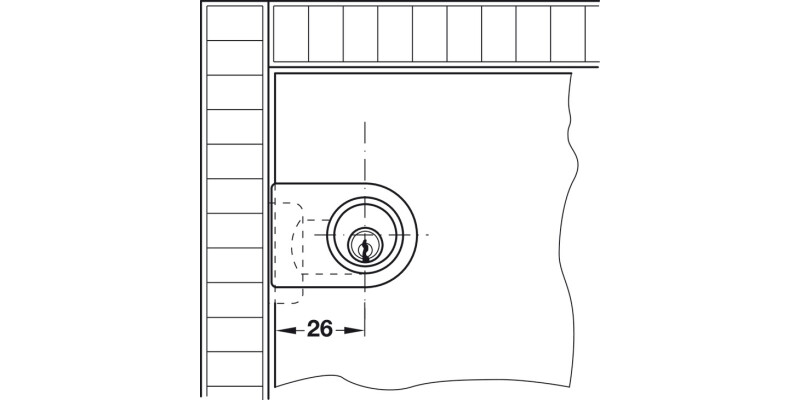Glass Door Cyl Lever Lock B Dif MNP