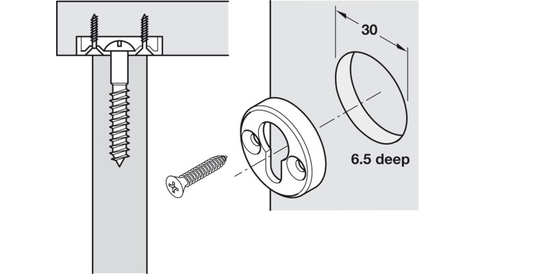 Bed Fitting-Capsule D30mm St Glv