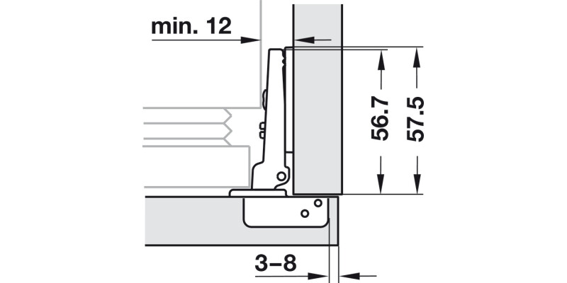 M310 94D Fridge Hinge Std FO Hos