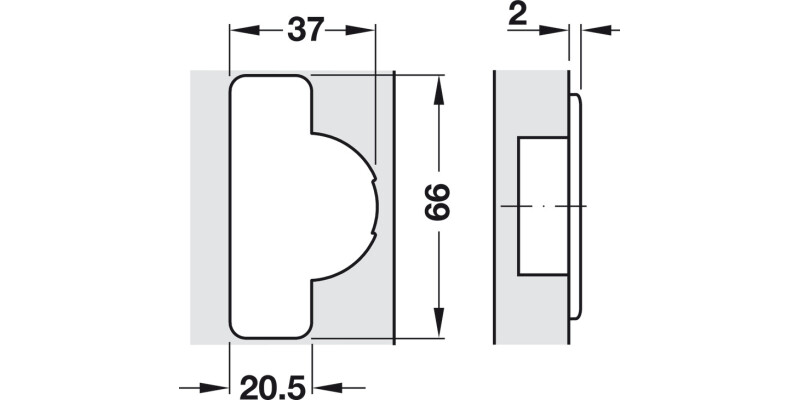 M310 94D Fridge Hinge Std FO Hos