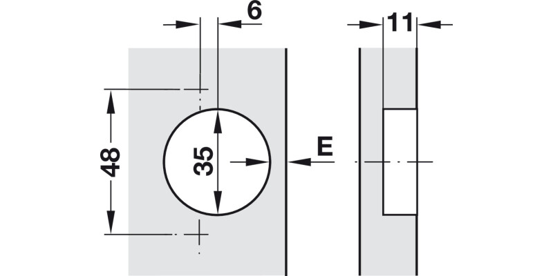 M310 94D Fridge Hinge Std FO Hos