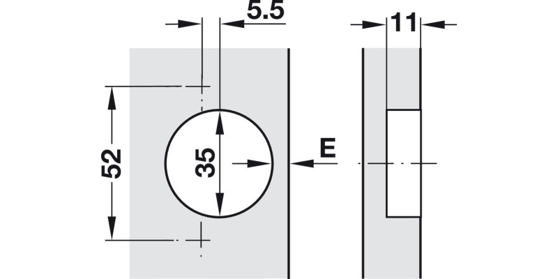 M310 94D Fridge Hinge Std FO Hos
