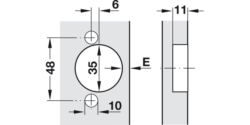 M310 94D Fridge Hinge Std FO Hos