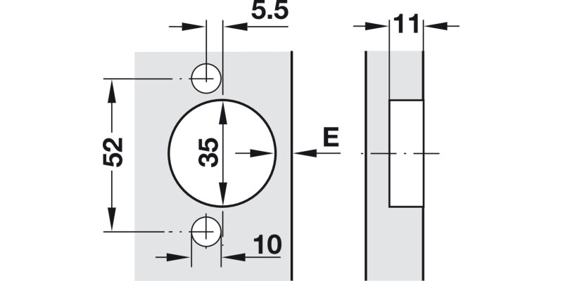 M310 94D Fridge Hinge Std FO Hos