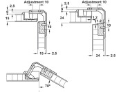 150D Pie-Cut Corner Hinge 15-24mm Zinc