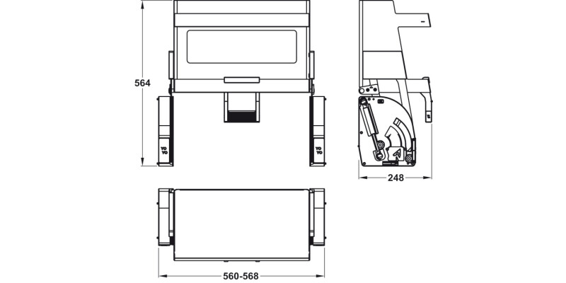 Yo-Yo Pull Down 2-Tier Shelf  600mm