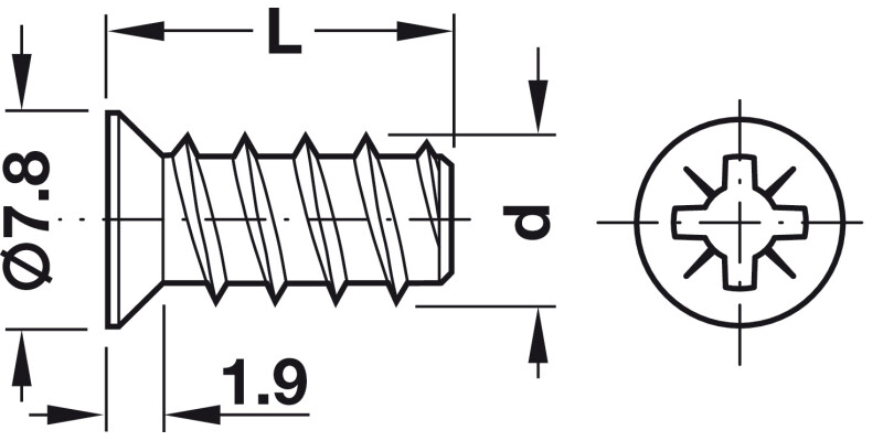 Varianta Scr Ful Csk PZ2 D5.0x16.0mm SNP