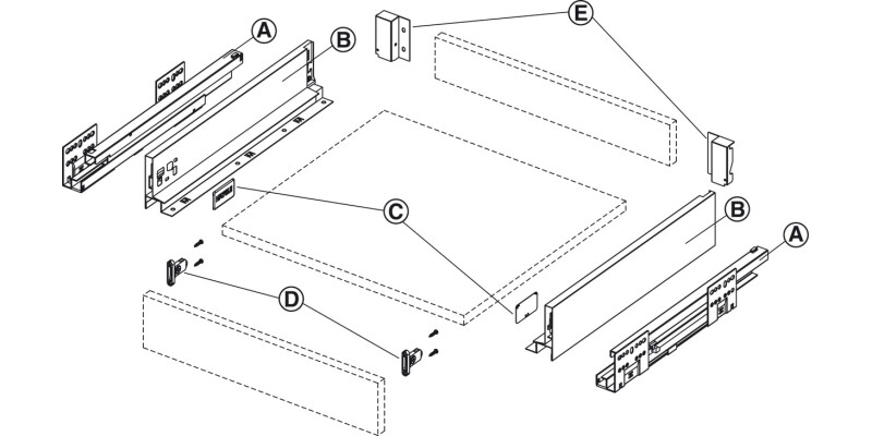 MXS Slim Std Drw Set 35kg 84/270mm Blk