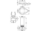 Plinth Feet Set 100mm SF Pl Blk x4