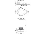 Plinth Feet Set 150mm SF Pl Blk x1