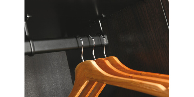 Wardrobe Rail, Oval, Black Powder Coated, Height 30 mm, Width 15 mm, Steel