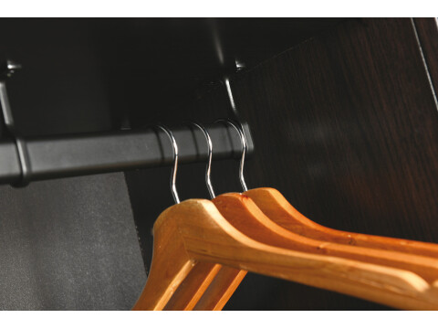 Wardrobe Rail, Oval, Black Powder Coated, Height 30 mm, Width 15 mm, Steel
