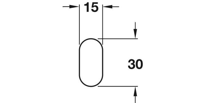W/Robe Oval Rail 0.6x30x15x1829mm St Blk