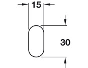 W/Robe Oval Rail 0.6x30x15x1829mm St Blk