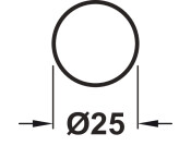 W/Robe Rail 0.6x25x25x1219mm St M.Blk