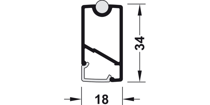 Dresscode W/Robe Rail 2500mm Gry