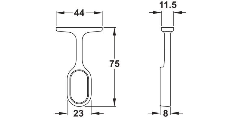 W/Robe Oval End Support ZA M.Blk