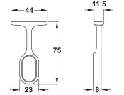 W/Robe Oval End Support ZA M.Blk