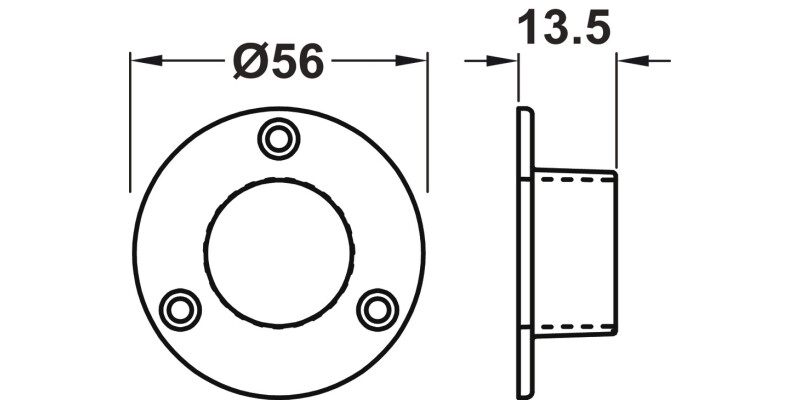 W/Robe Socket D56mm for D25mm ZA Ant Brs