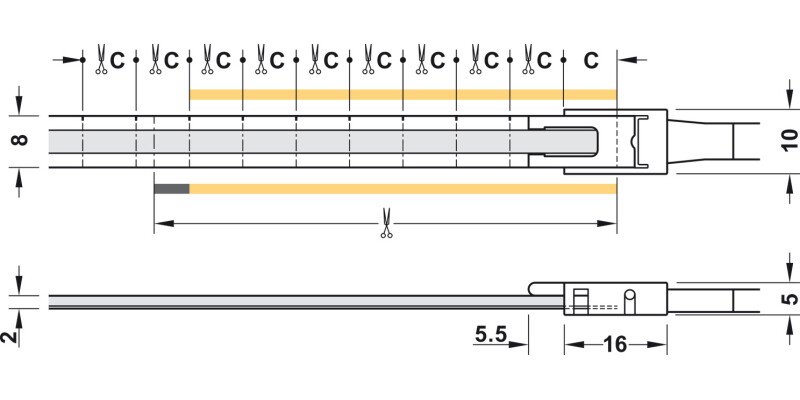 Loox5 LED2104 8mm COB 50M 12V/9.6W 5000K