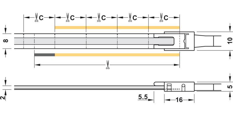 Loox5 LED3104 8mm COB 5M 24V/9.6W 4000K