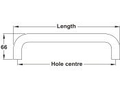 Pull Hdl BT D19x425mm cc Alu SAA