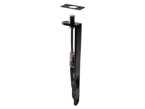 Flush Bolt, Lever Action, Width 20 mm, Radius Ends, Stainless Steel