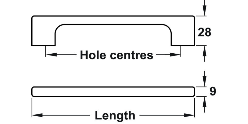 Alstone Bar Alu Pol Chr D9mm 128mm cc