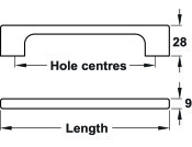 Alstone Bar Alu Pol Chr D9mm 128mm cc