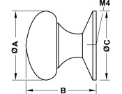 Parina Knob Brs Nkl D32x36mm