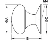 Parina Knob Brs Nkl D32x36mm