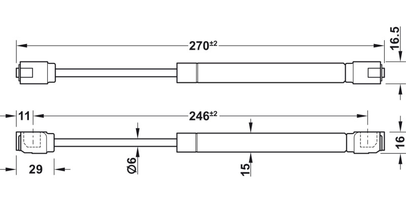 Gas Filled Piston Rods 90-110D SNP 100N