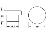 Thaxted Knob Brs Ant Brs D40x25mm