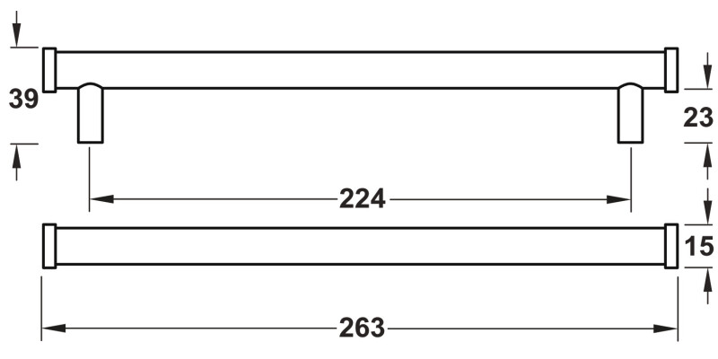 Thaxted Pull Hdl Brs Pol Nkl 224mm cc